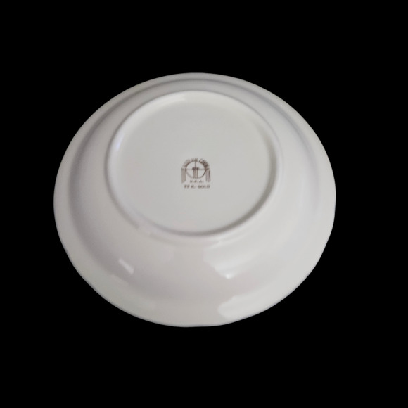 Set of 2 Vintage Eastern China 8.5" Bowls Yellow Floral 22K Gold USA - Picture 2 of 3